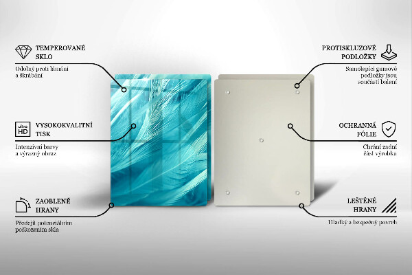 Induction hob cover Delicate feathers