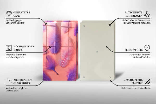 Induction hob cover Fluffy feathers