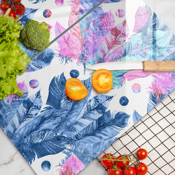 Induction hob cover Illustration of boho feathers