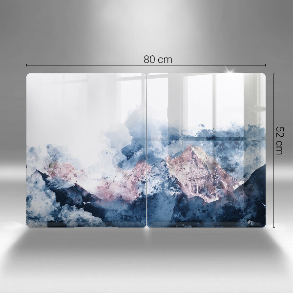 Induction hob cover Abstraction painted mountains
