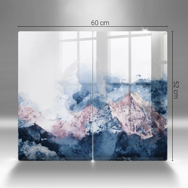 Induction hob cover Abstraction painted mountains