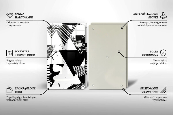 Induction hob cover Geometric triangles