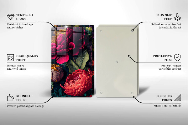 Induction hob cover Beautiful flowers