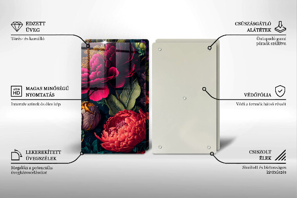 Induction hob cover Beautiful flowers