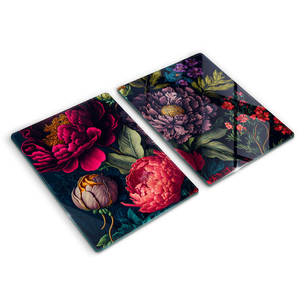 Induction hob cover Beautiful flowers