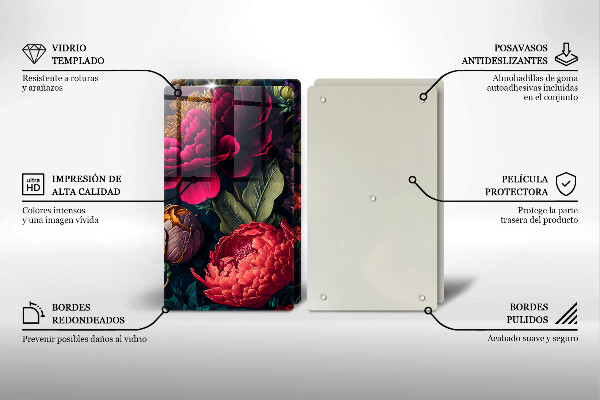 Induction hob cover Beautiful flowers