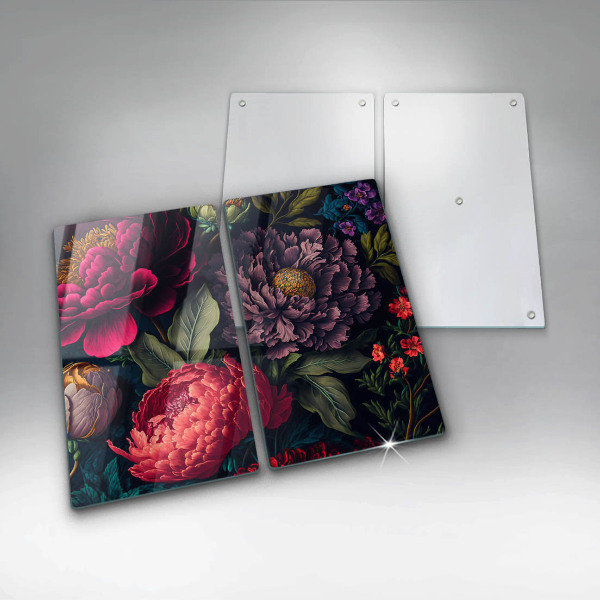 Induction hob cover Beautiful flowers