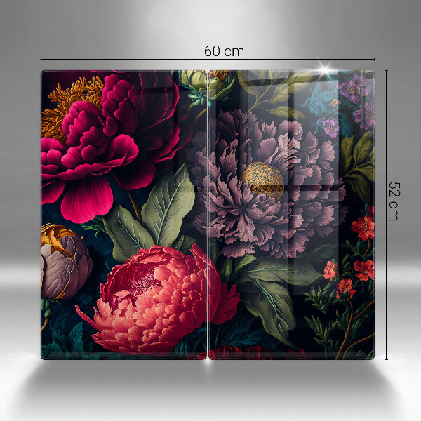 Induction hob cover Beautiful flowers