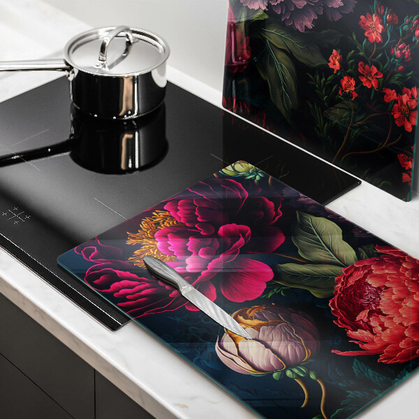 Induction hob cover Beautiful flowers