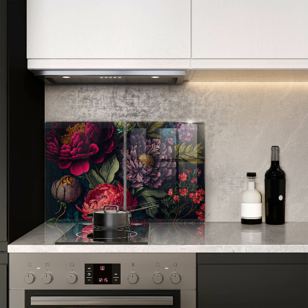 Induction hob cover Beautiful flowers