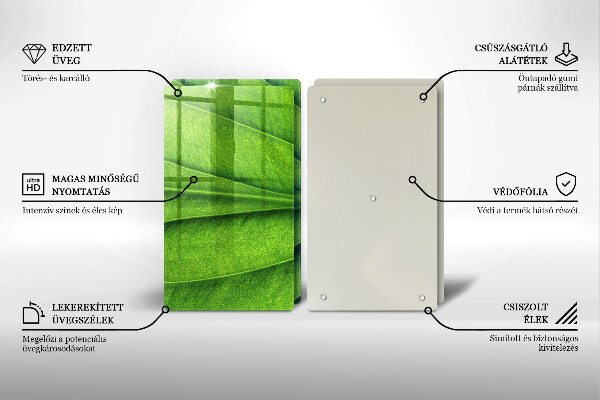 Induction hob cover Nature leaf veins