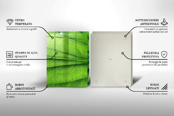 Induction hob cover Nature leaf veins