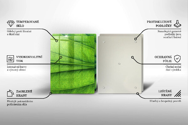 Induction hob cover Nature leaf veins