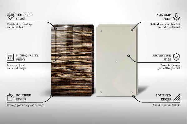 Induction hob cover Wood texture