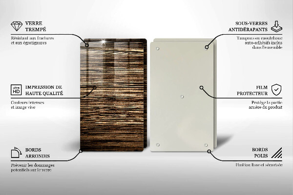 Induction hob cover Wood texture