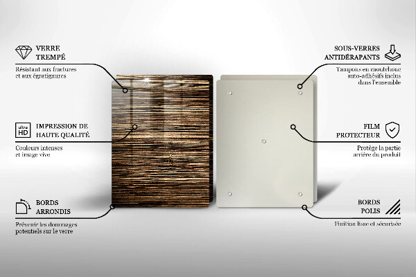 Induction hob cover Wood texture