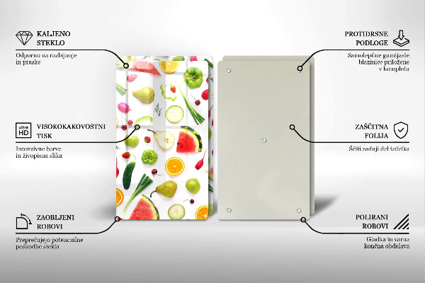 Kitchen worktop protector Fruit and vegetables pattern