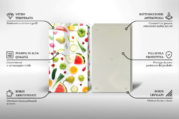 Kitchen worktop protector Fruit and vegetables pattern