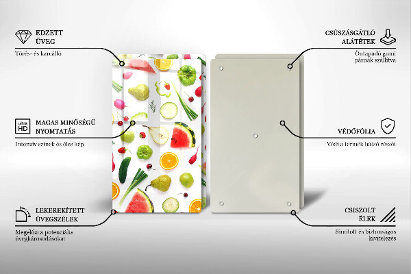 Kitchen worktop protector Fruit and vegetables pattern