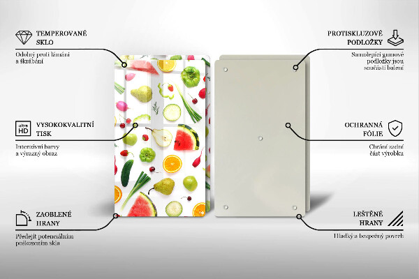Kitchen worktop protector Fruit and vegetables pattern