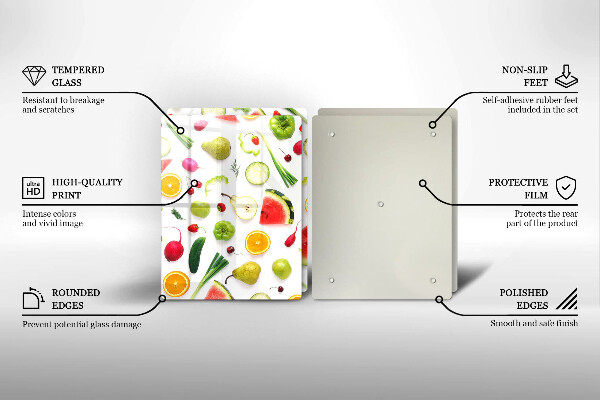 Kitchen worktop protector Fruit and vegetables pattern