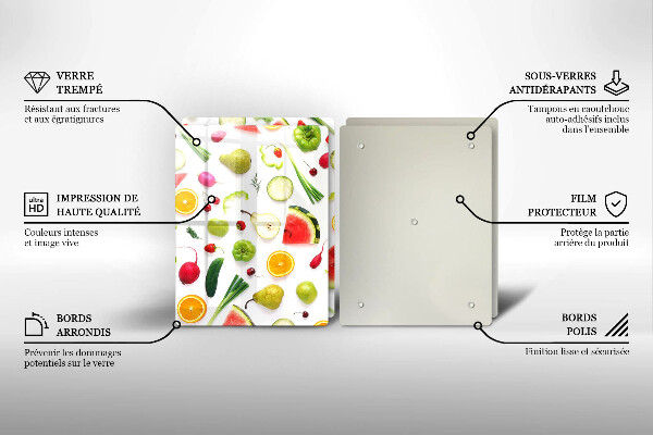Kitchen worktop protector Fruit and vegetables pattern