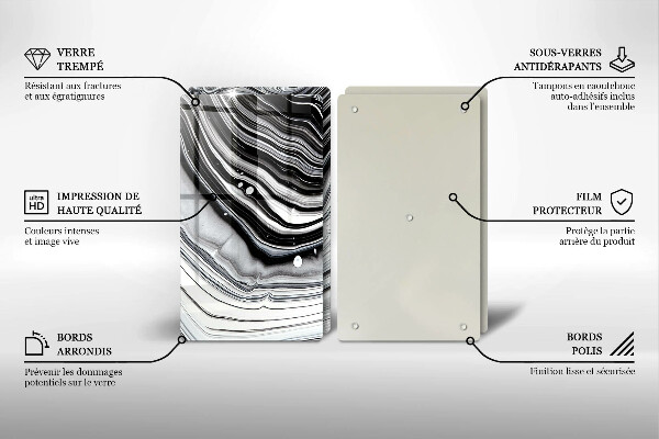 Induction hob cover Ink abstraction