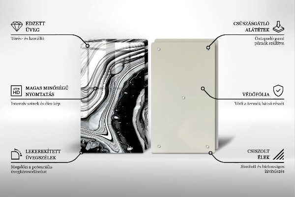 Induction hob cover Ink abstraction