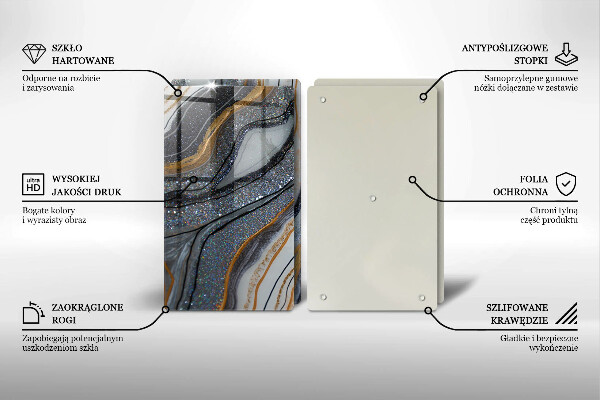 Work surface savers Rock with gold