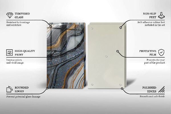 Work surface savers Rock with gold