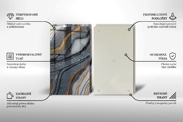 Work surface savers Rock with gold