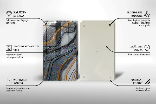 Work surface savers Rock with gold