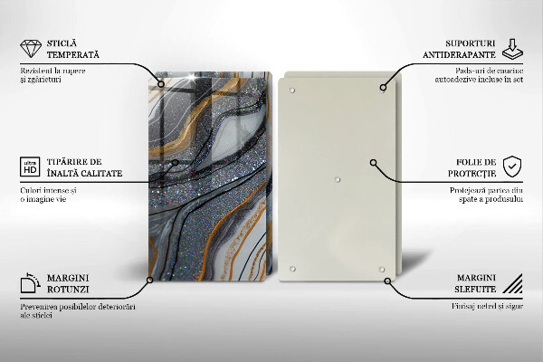 Work surface savers Rock with gold