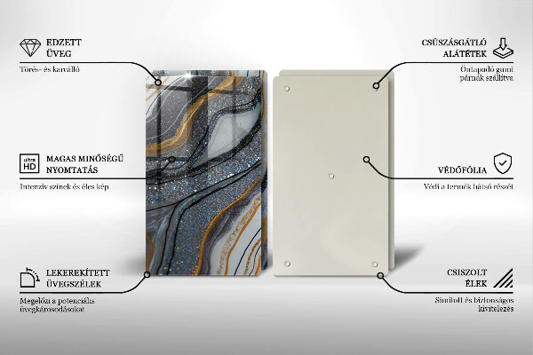 Work surface savers Rock with gold