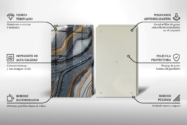 Work surface savers Rock with gold