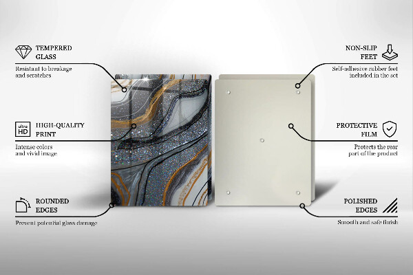 Work surface savers Rock with gold