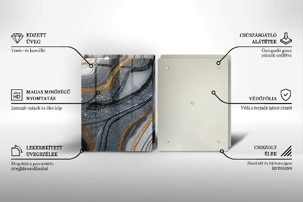 Work surface savers Rock with gold