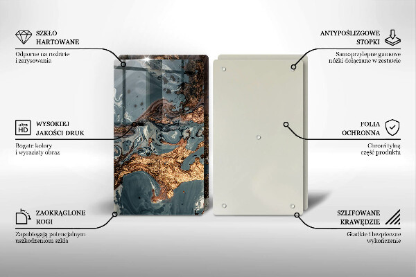 Induction hob cover Golden Rock structure