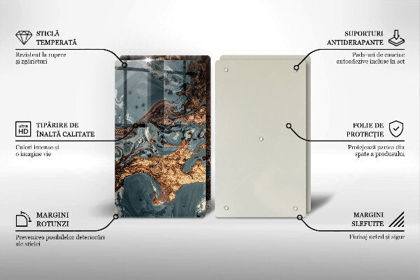 Induction hob cover Golden Rock structure