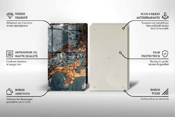 Induction hob cover Golden Rock structure