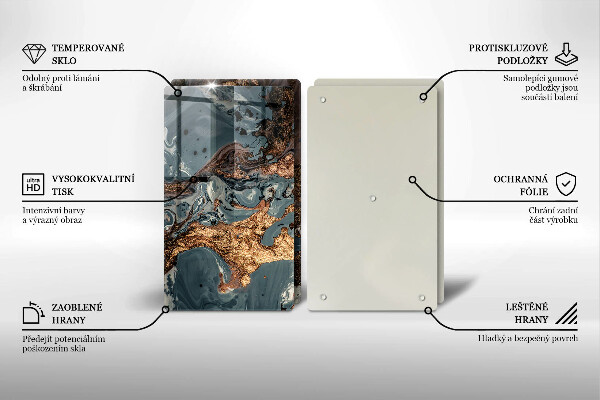 Induction hob cover Golden Rock structure