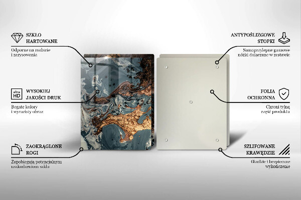 Induction hob cover Golden Rock structure