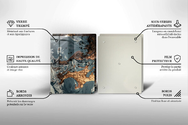 Induction hob cover Golden Rock structure