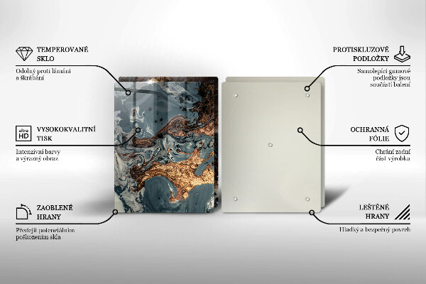 Induction hob cover Golden Rock structure