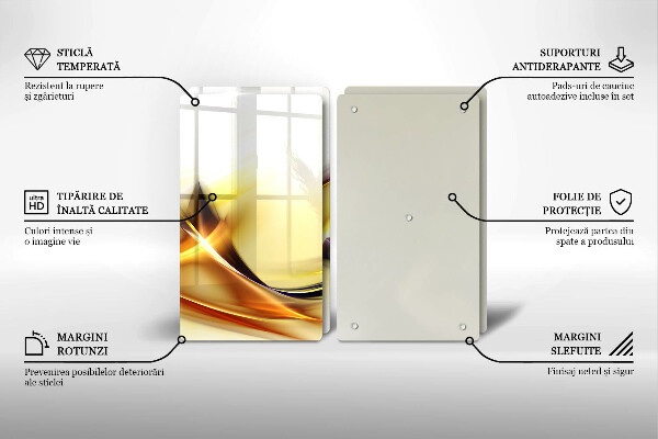 Induction hob cover Abstraction light lines