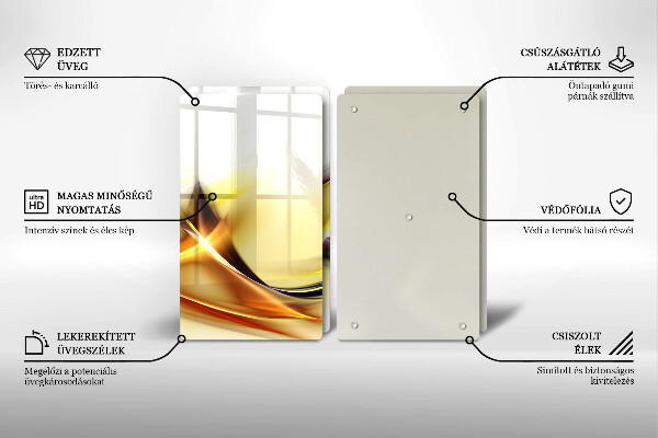 Induction hob cover Abstraction light lines