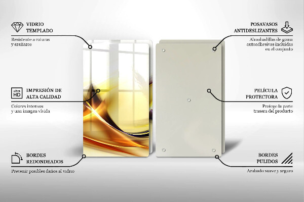 Induction hob cover Abstraction light lines