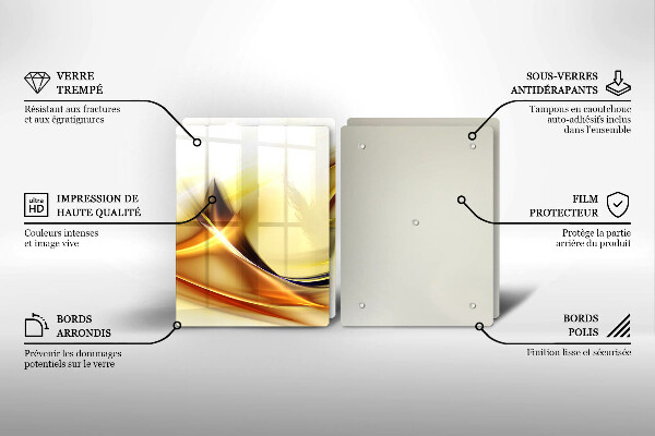 Induction hob cover Abstraction light lines