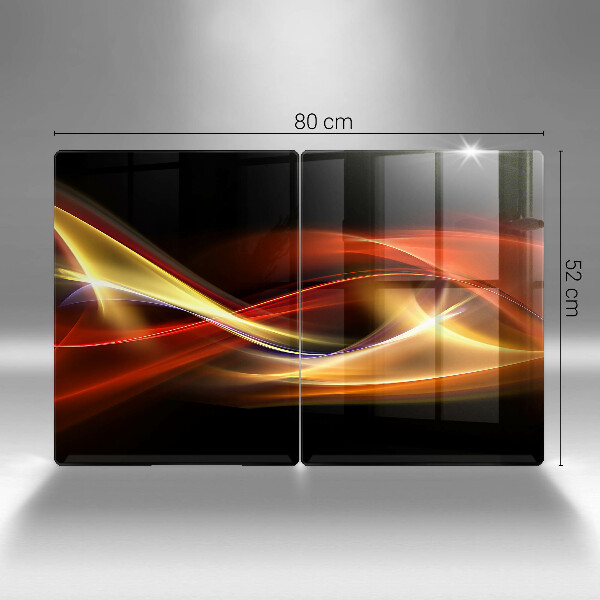 Induction hob cover Abstraction of smoke and light