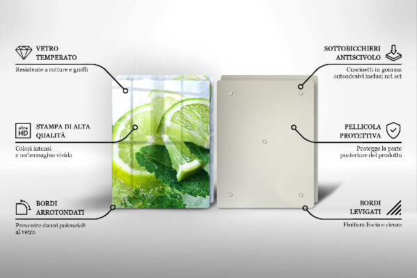 Kitchen worktop protector Lime mint and ice